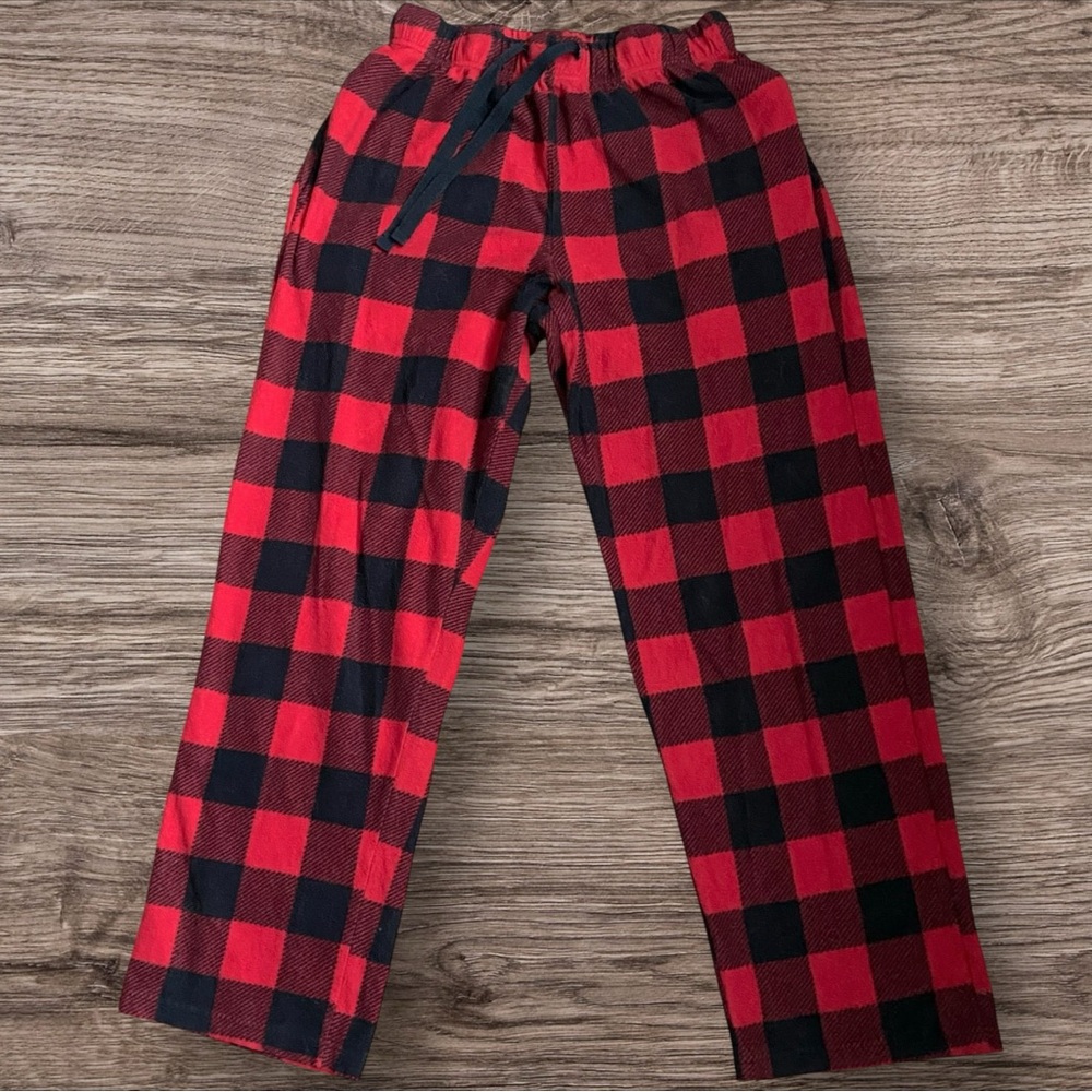 Red Plaid Fleece Pj Pants
